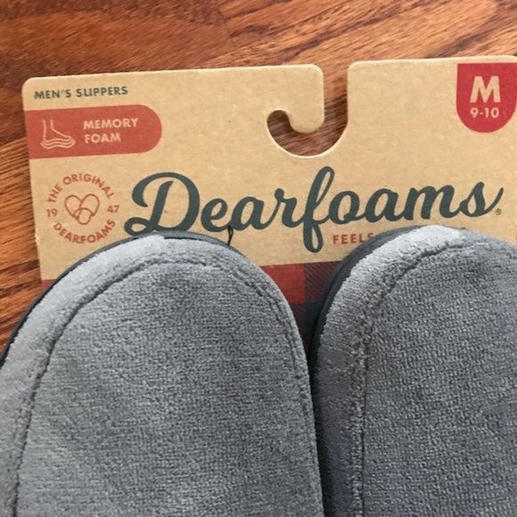 Mens Dearfoams Slippers Shoes Memory Foam Szz M 9 - 10 NWT NEW - Picture 2 of 4